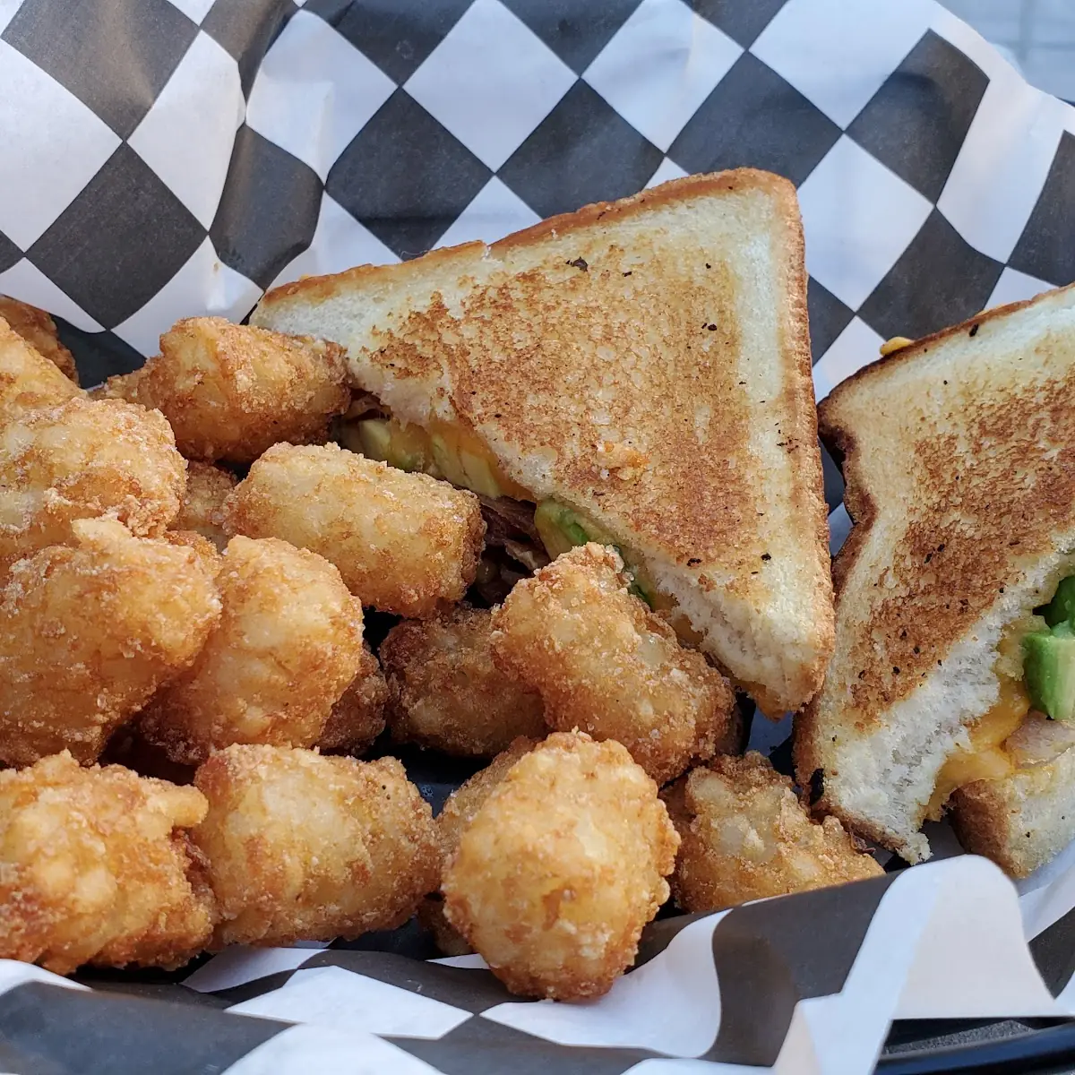 Bacon Grill Cheese with Taylor Tots