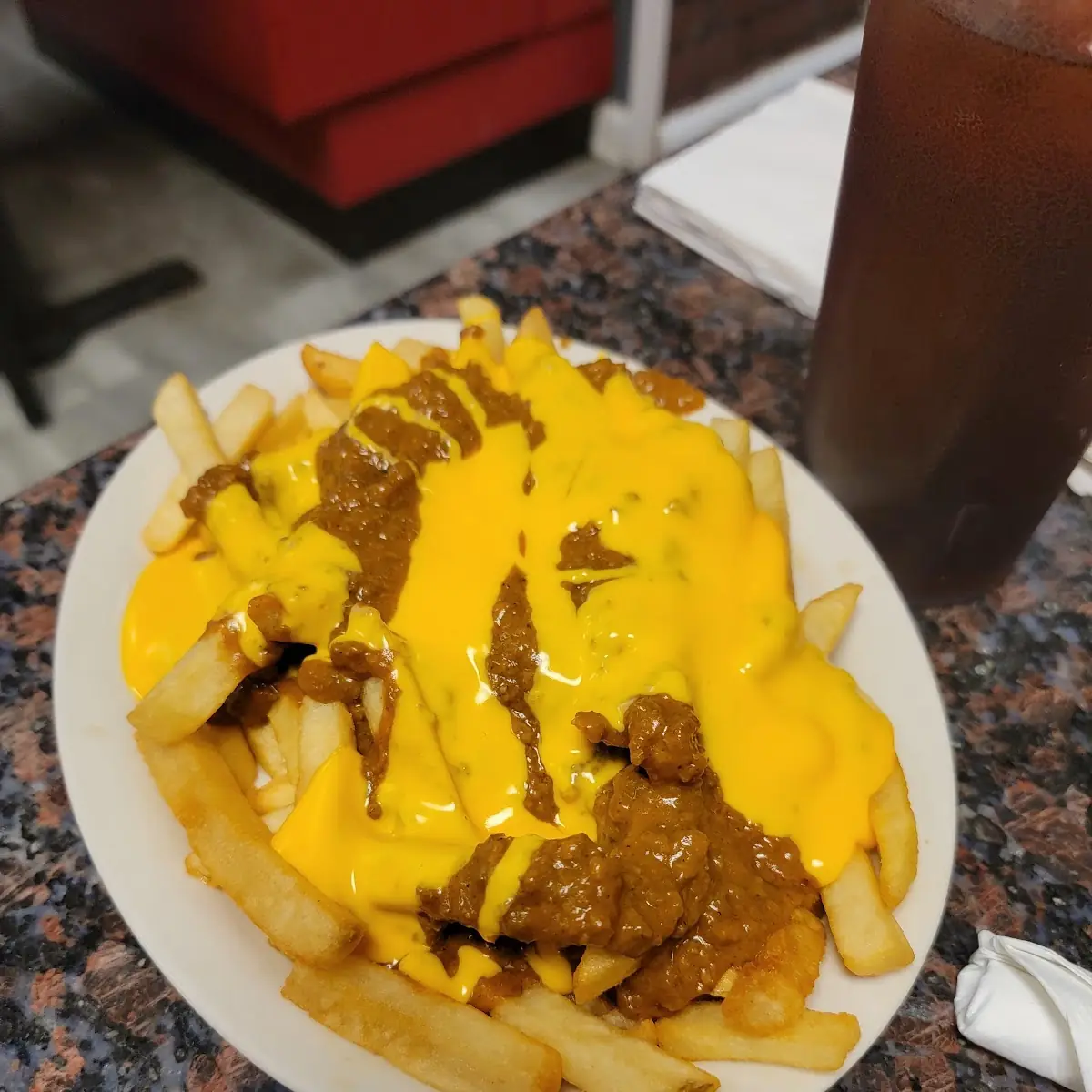 Fries with Chili and Cheese Sauce