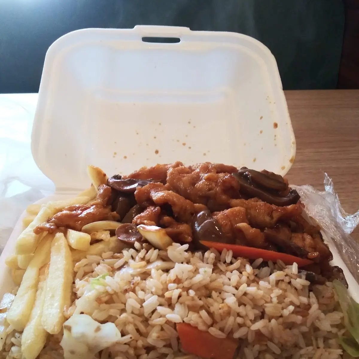 Fried Rice with Mushroom Chicken