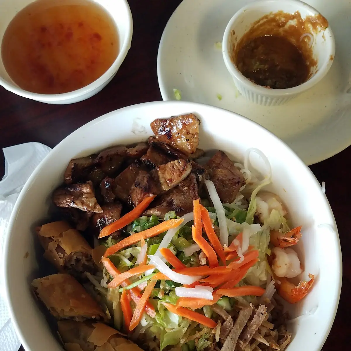 Grilled Pork and Egg Rolls