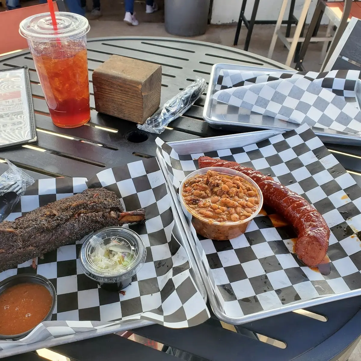 Dino Rib and Smoked Sausage