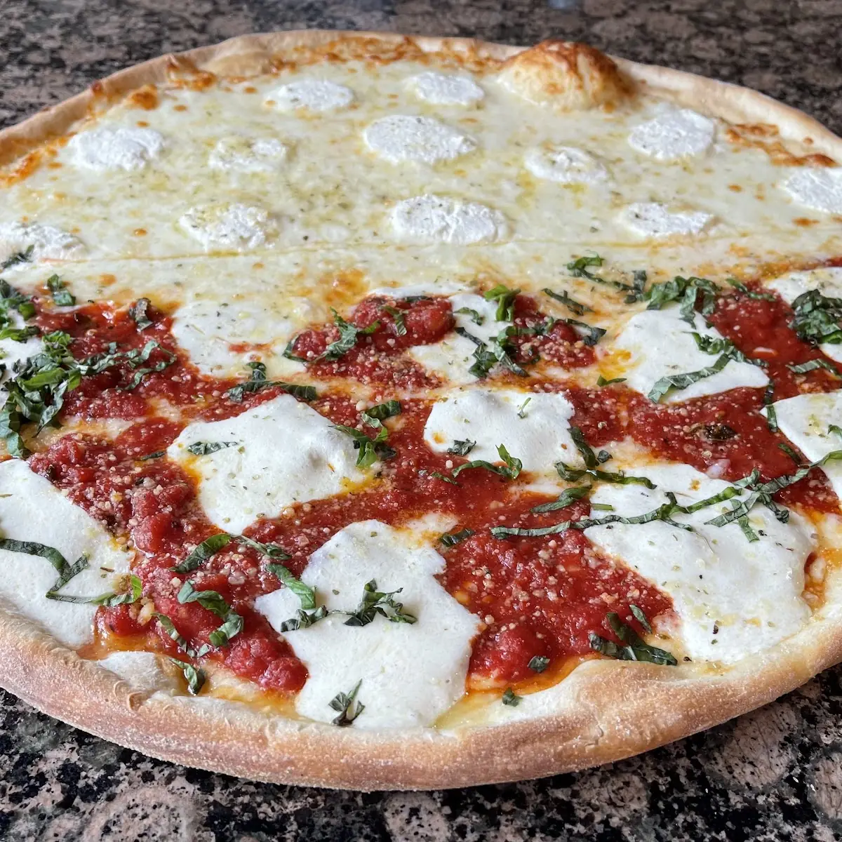 Margherita Pizza and White Pizza