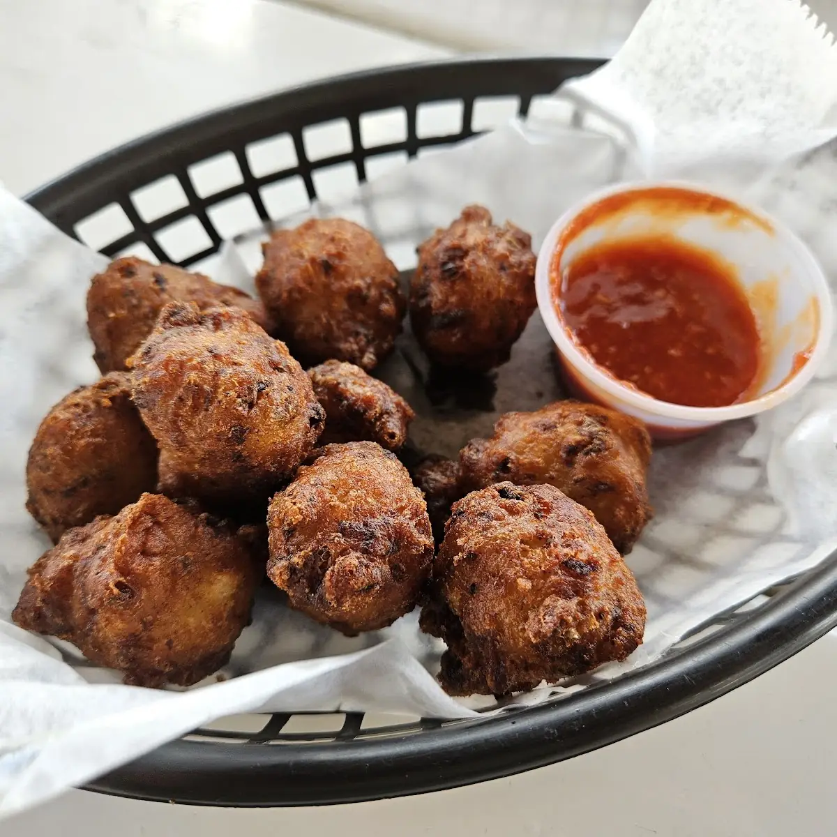 Conch Fritters with Cocktail Sauce