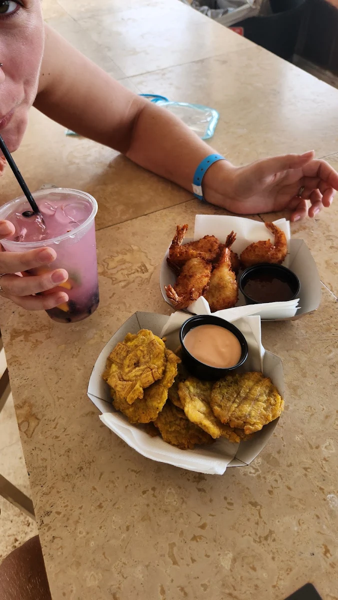 Coconut Shrimp and Tostones