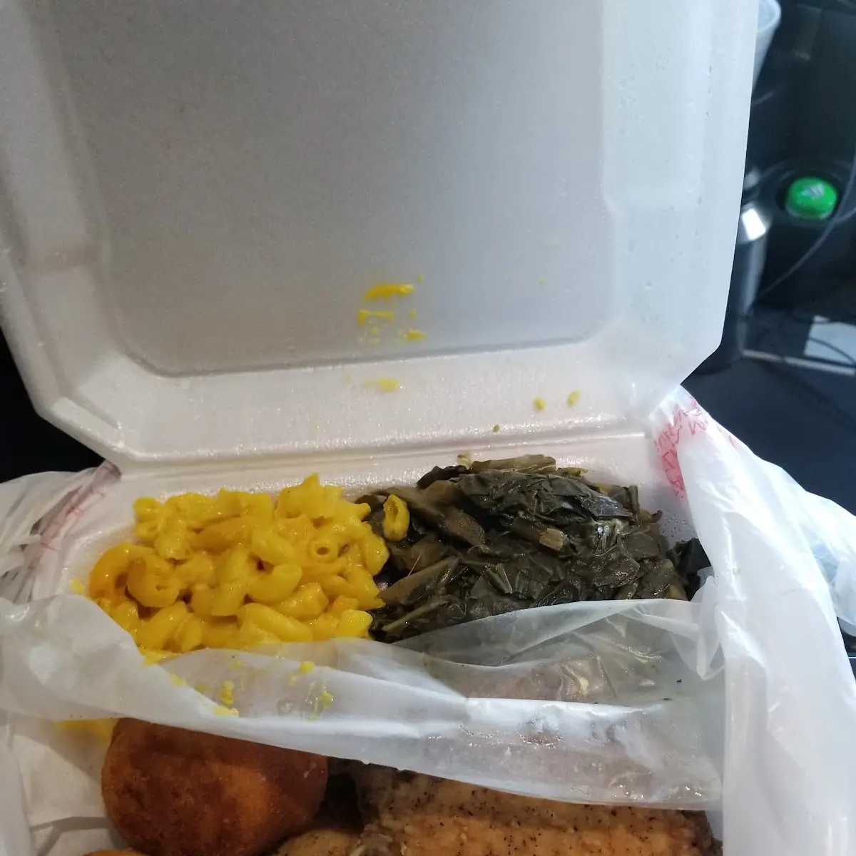 Pork Chops Collard Greens Cornbread and Macaroni and Cheese