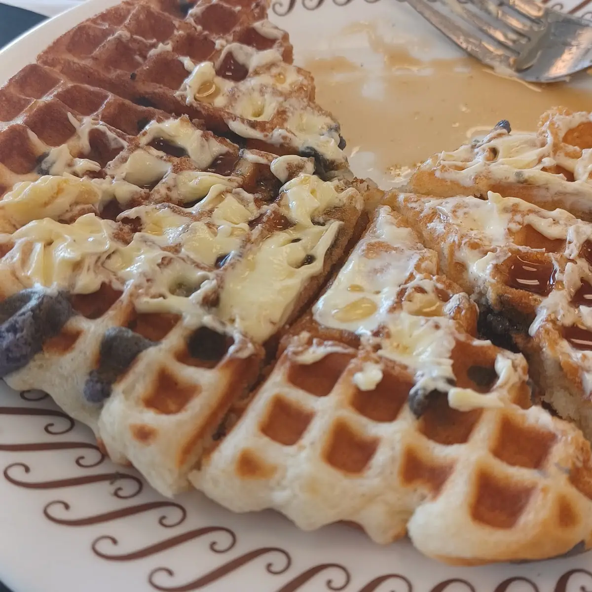 Chocolate Chip Waffle with Butter