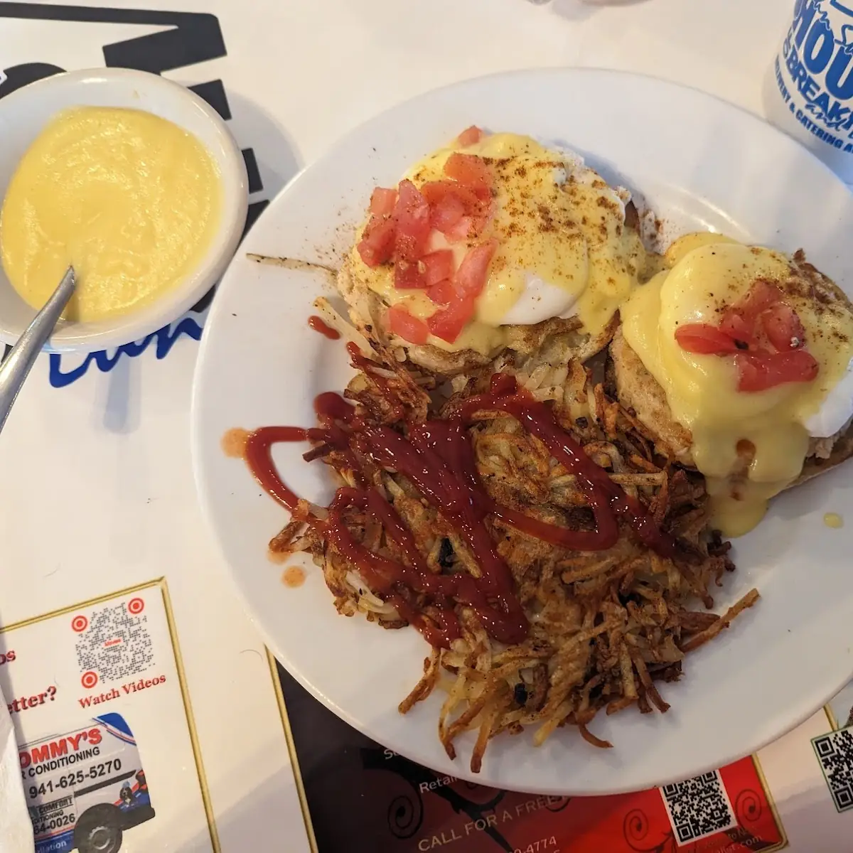 Eggs Benedict and Hash Browns