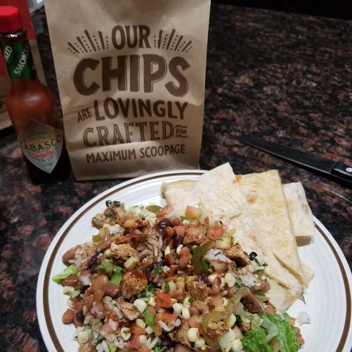 Chicken Bowl and Cheese Quesadilla