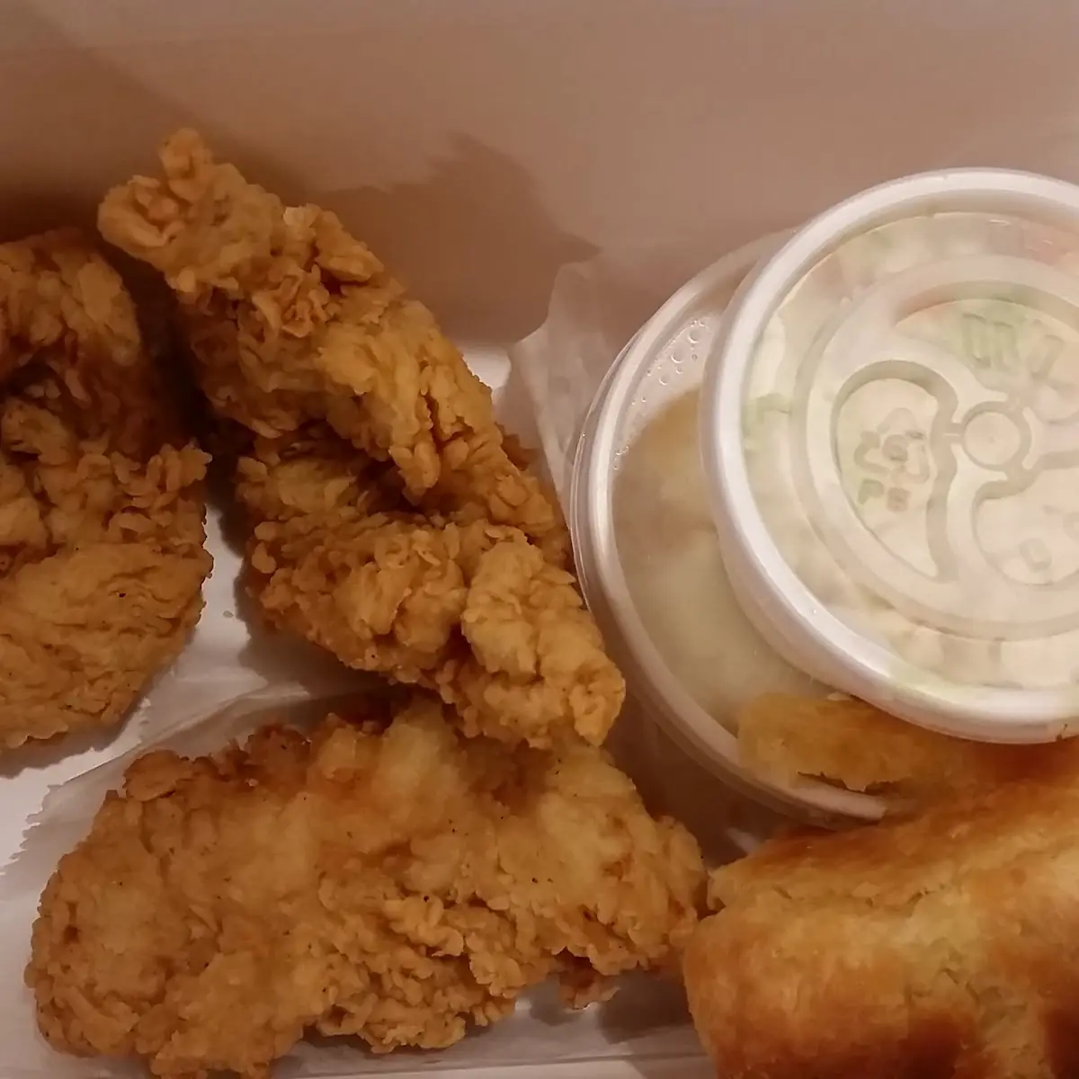 3 Piece Chicken Strips 2 Sides & a Biscuit