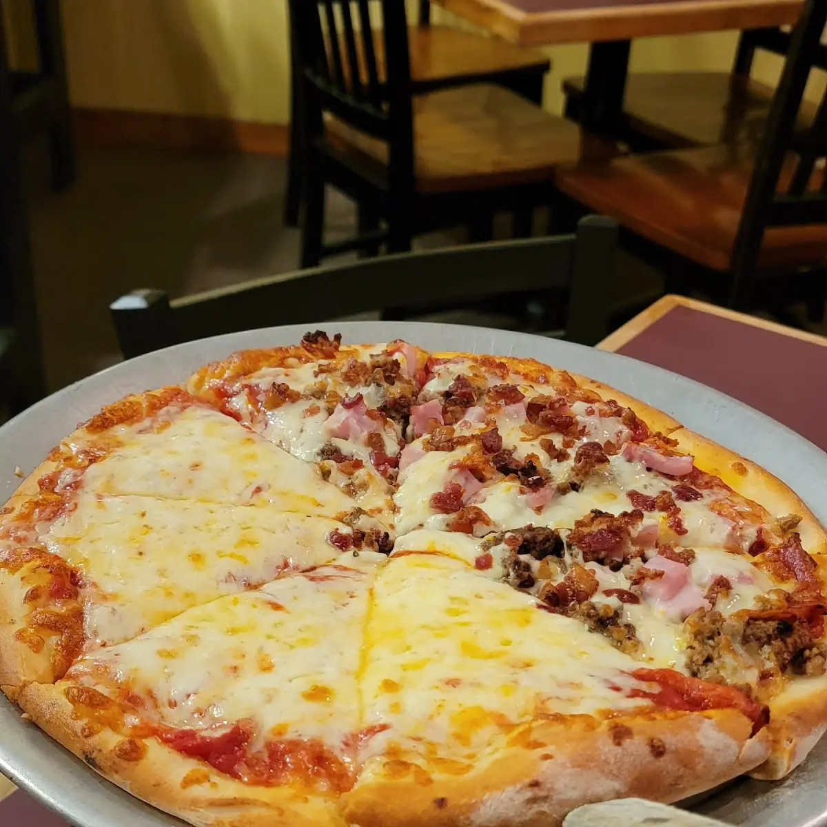 Medium Pizza- Half Cheese Half Meat Lovers Pizza