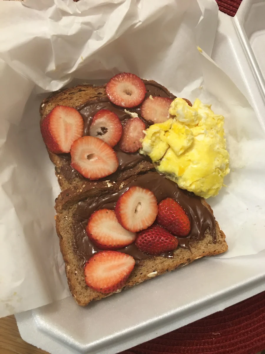 Strawberry & Nutella Toast with Fresh Fruit