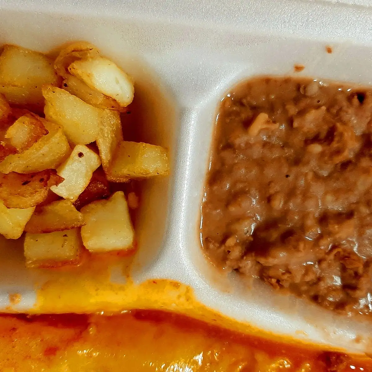 Refried Beans and Papas Fritas