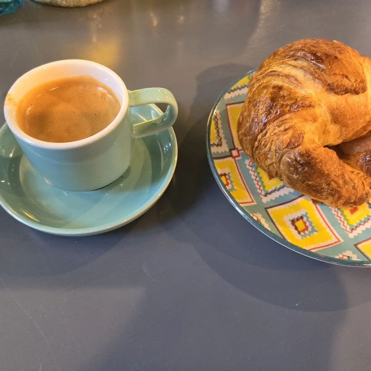Espresso Double and Croissant
