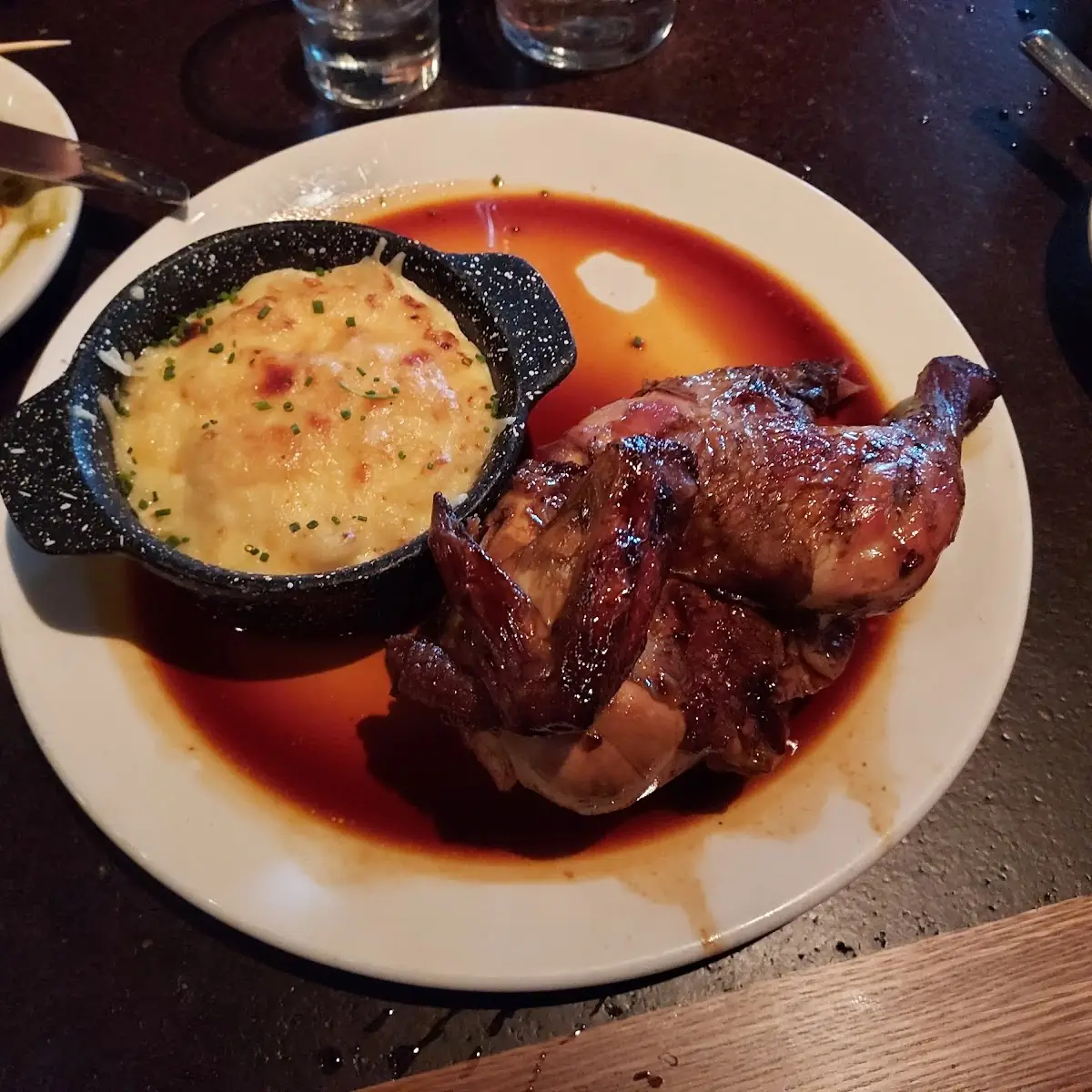 Chicken with White Cheddar Mac & Cheese