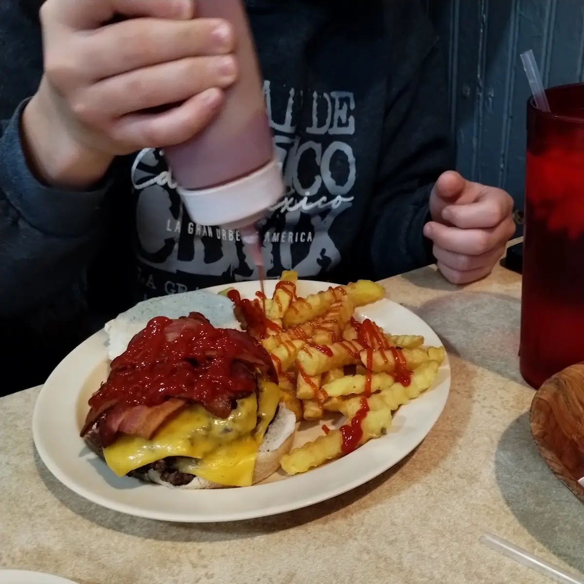 Double Bacon Burger & Fries