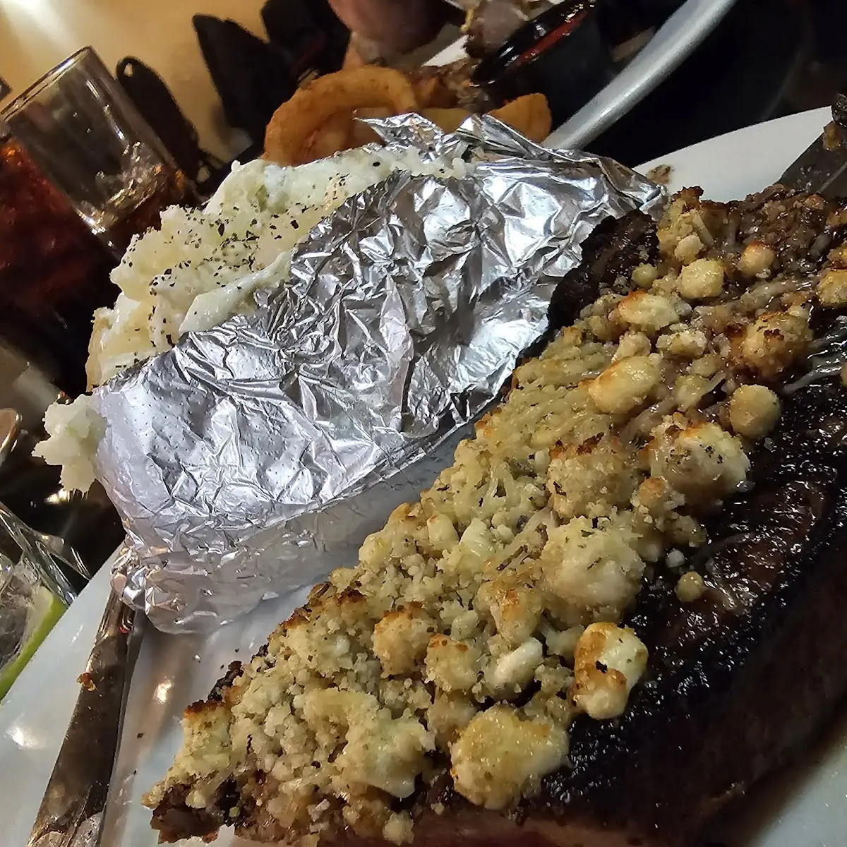New York Strip with Blue Cheese