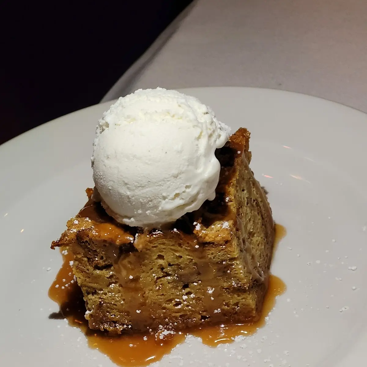 Bread Pudding and Vanilla Ice Cream