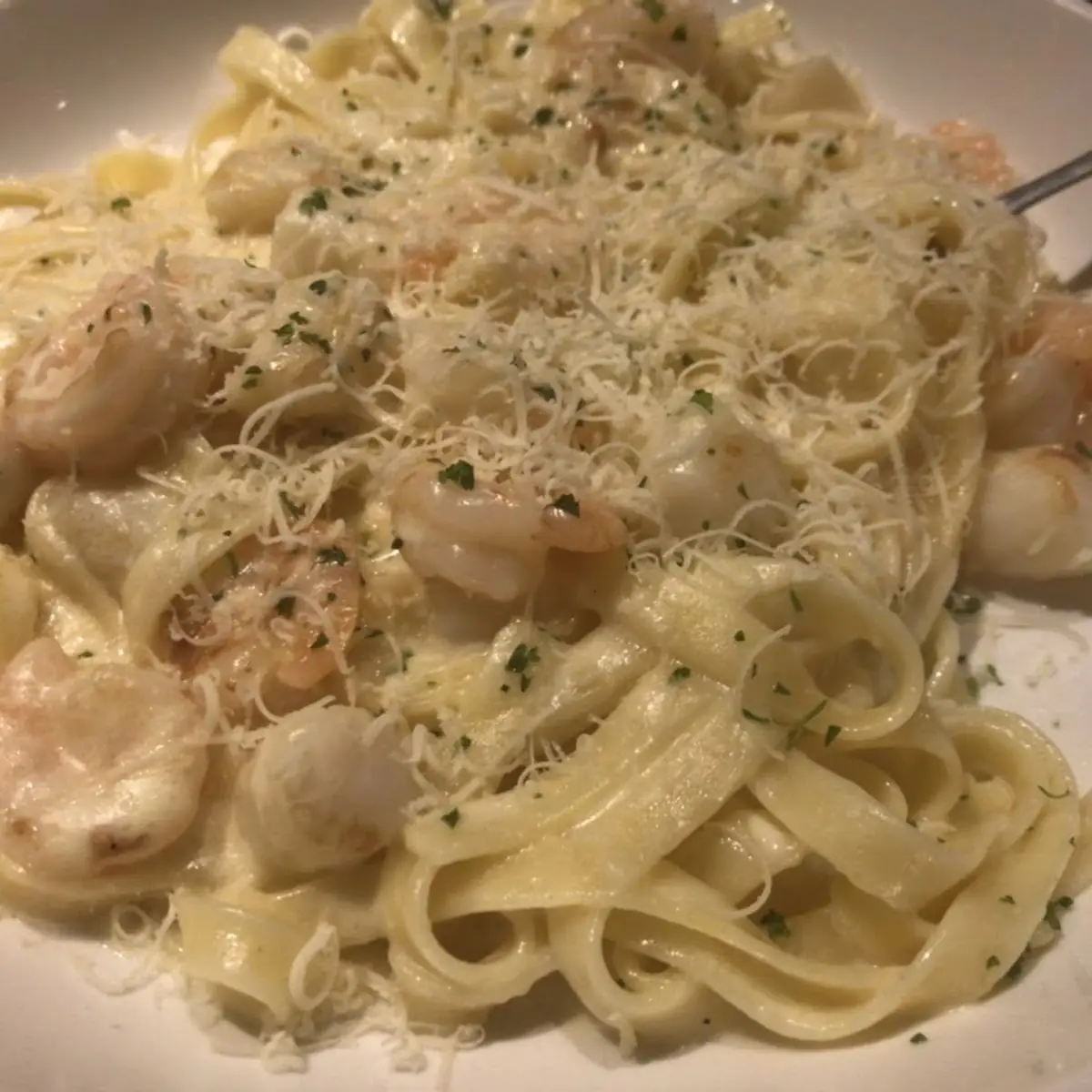 Fettuccine Alfredo with Shrimp