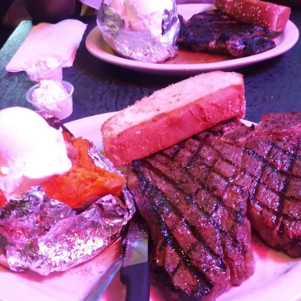 Ribeye and Baked Sweet Potato