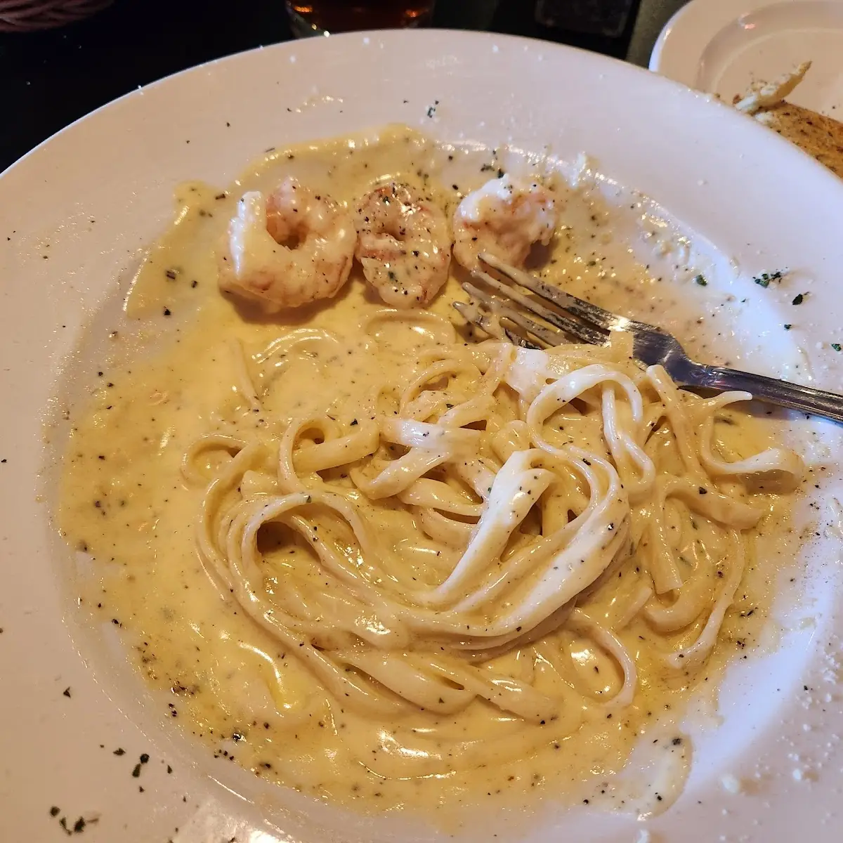 Fettuccine Alfredo with Shrimp