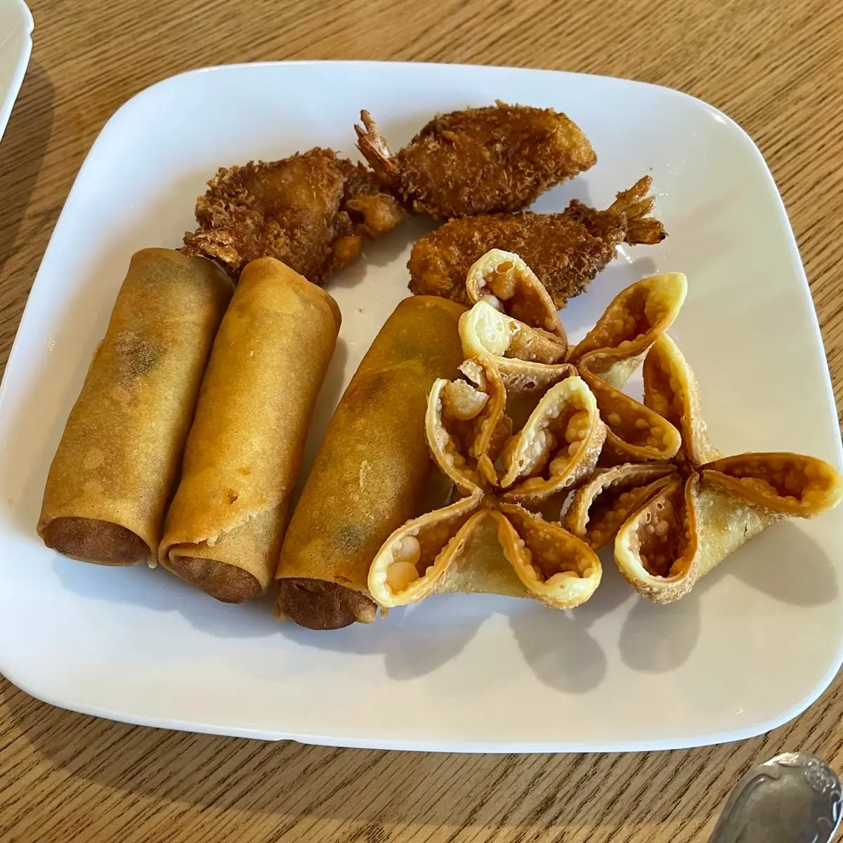 Egg Rolls and Fried Shrimp