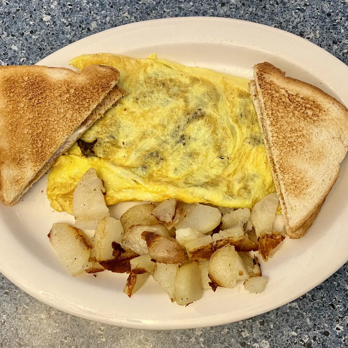 Scrapple and Cheese Omelette