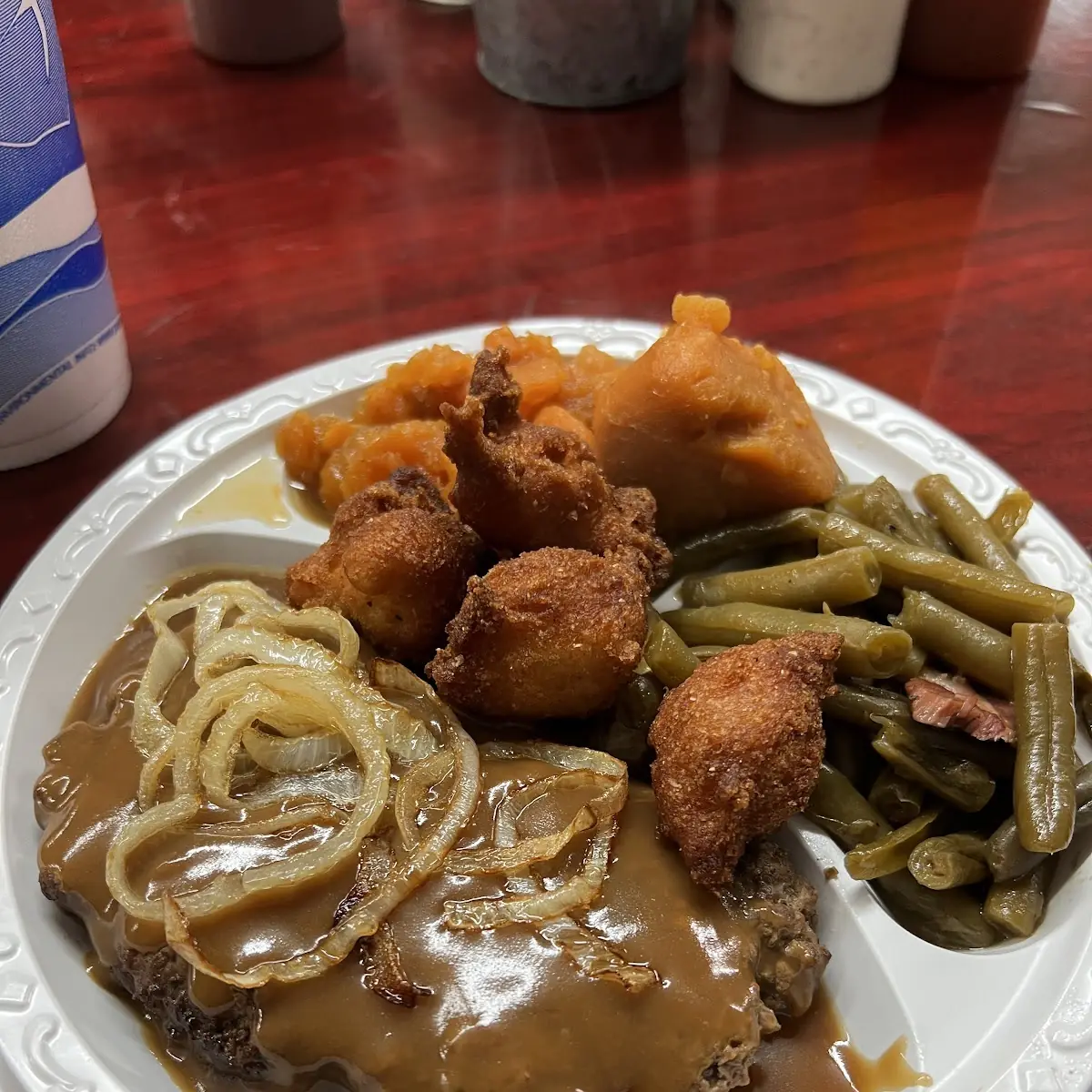 Hamburger Steak with Green Beans