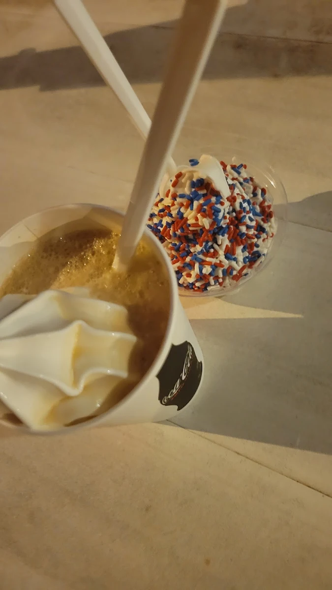 Rootbeer Floats & Vanilla Ice Cream with Rainbow Sprinkles
