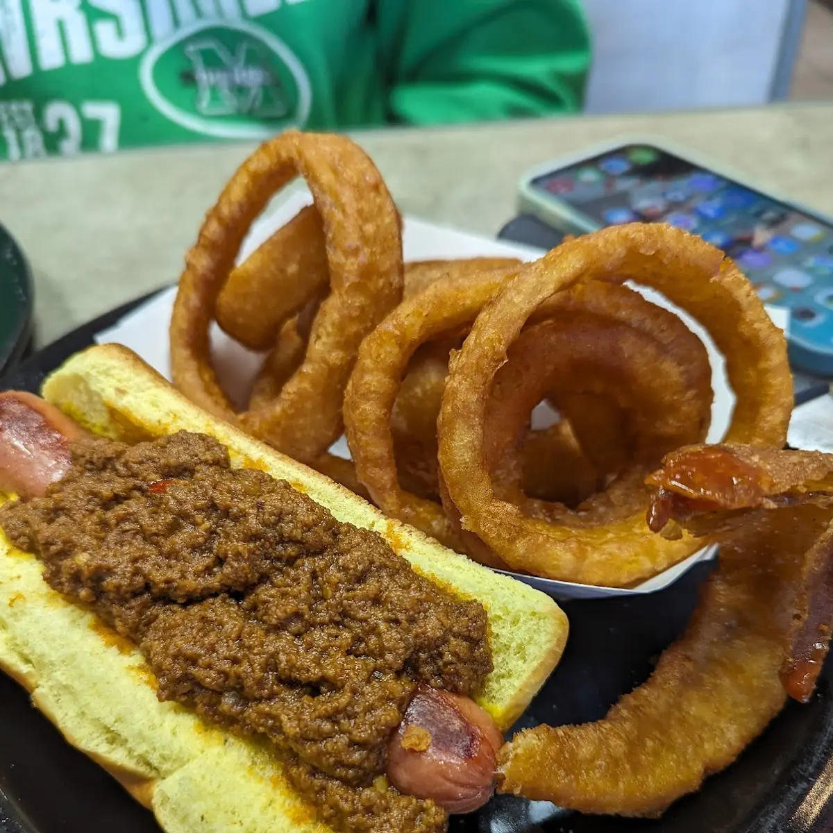 Hot Dog with Onion Rings
