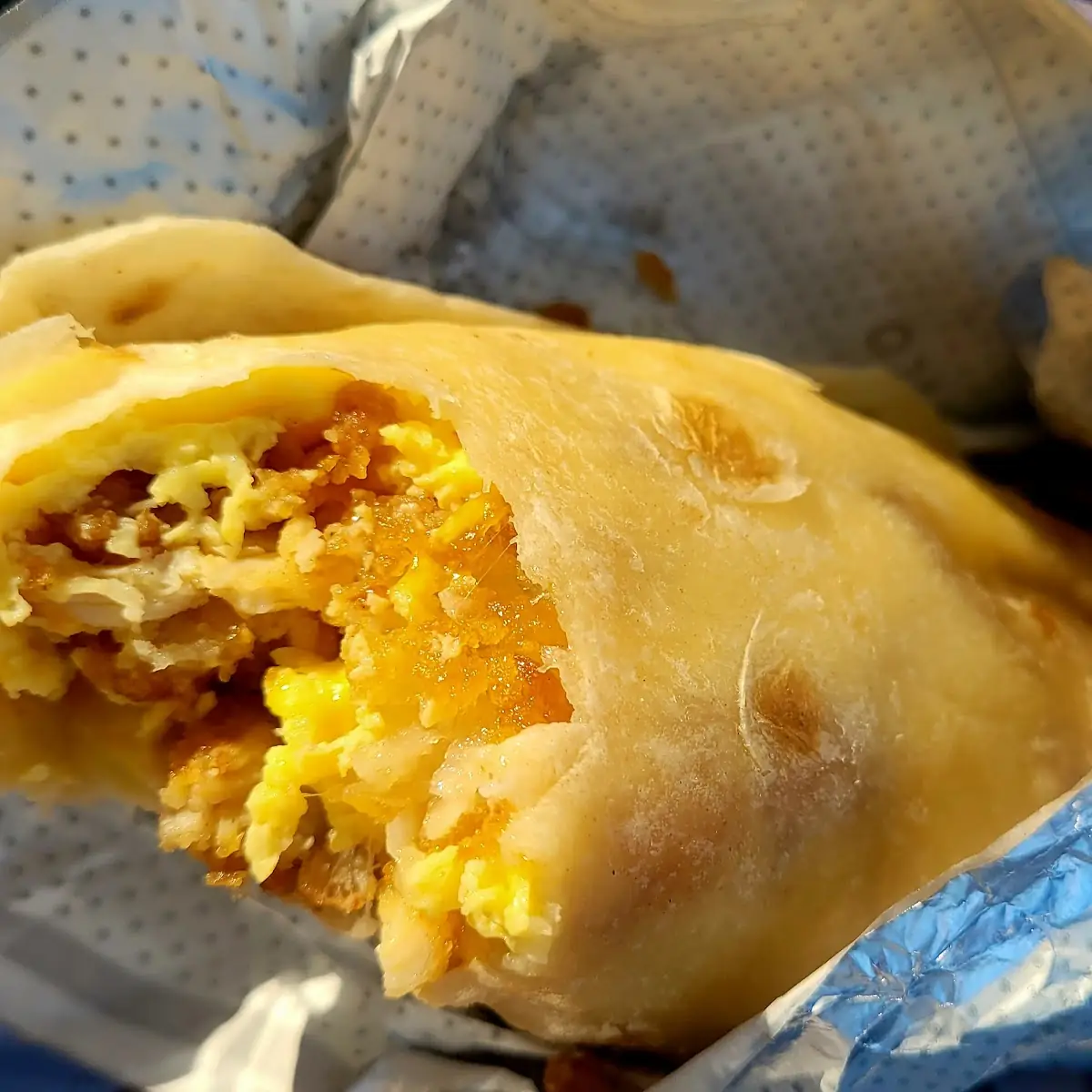 Hash Browns Eggs Chicken Burrito