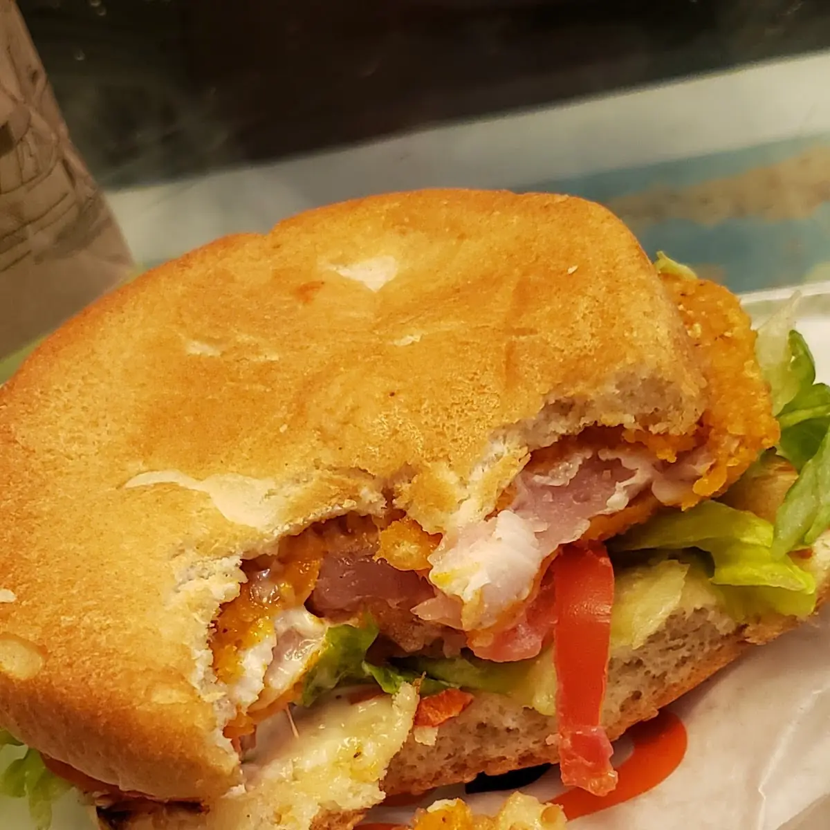Habanero Chicken Burger Served Raw