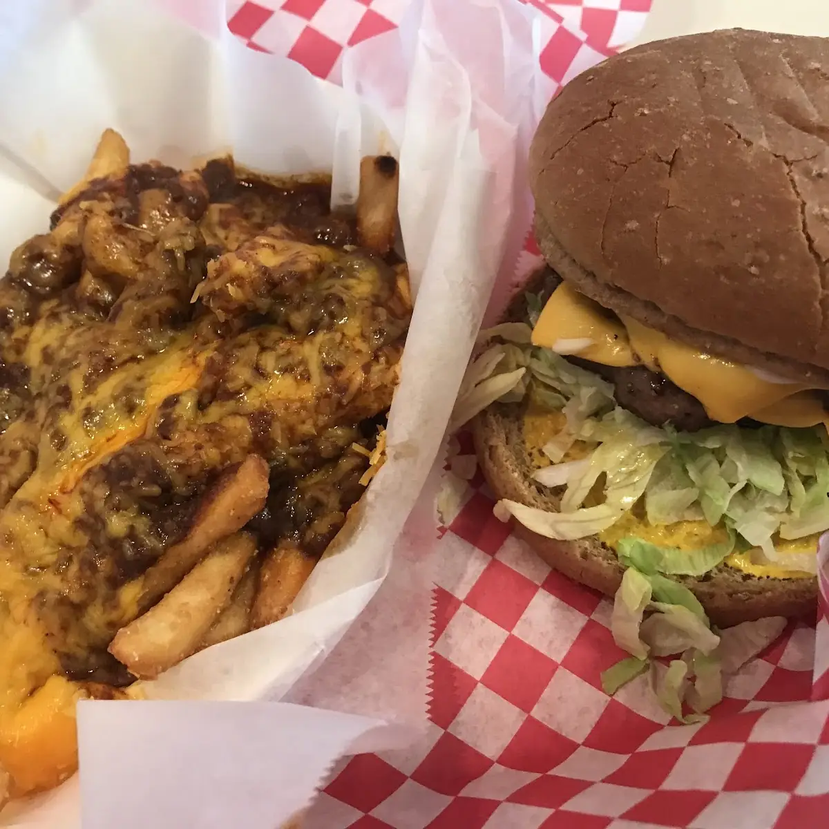 Double Cheeseburger with Chili Cheese Fries
