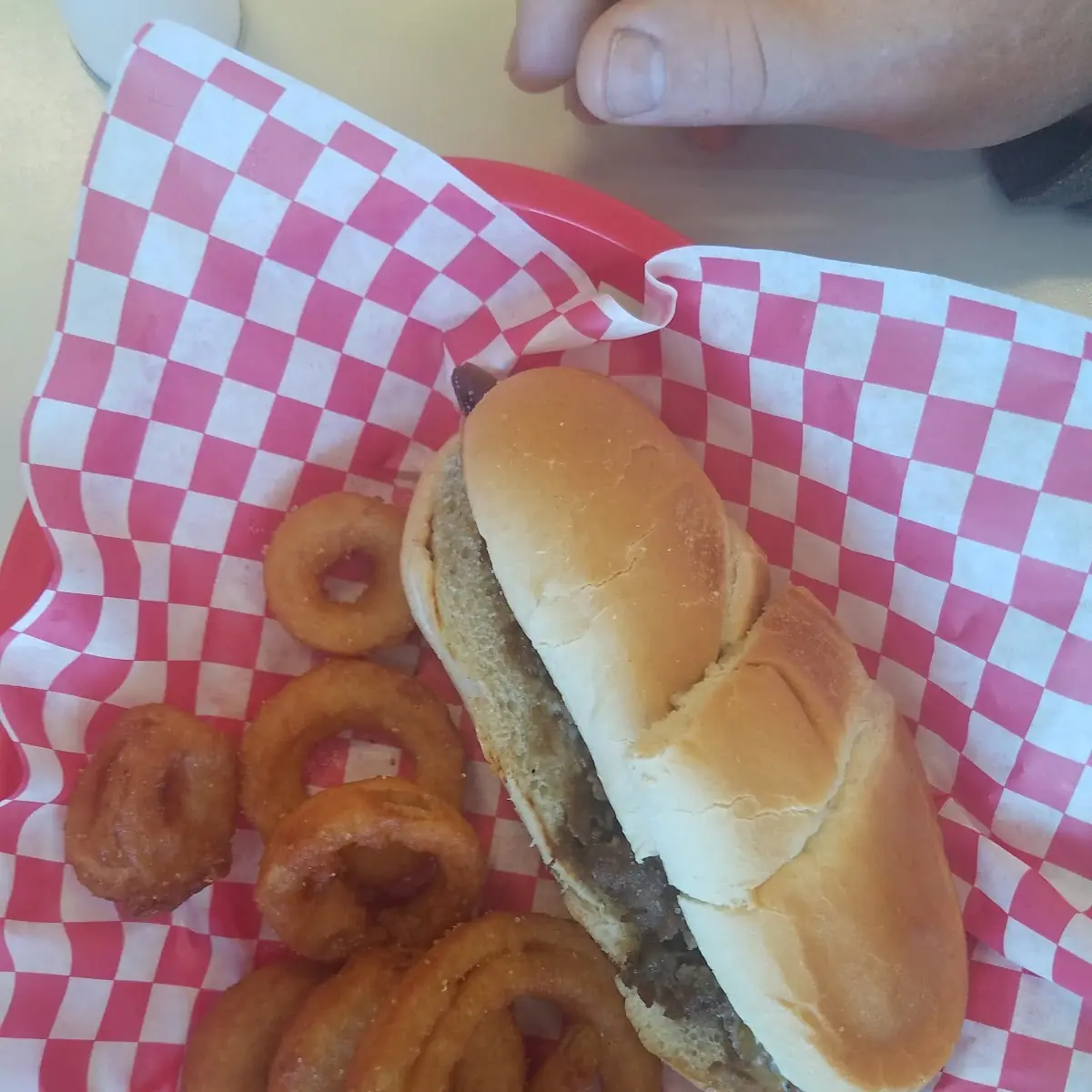 Philly Steak with Onion Rings