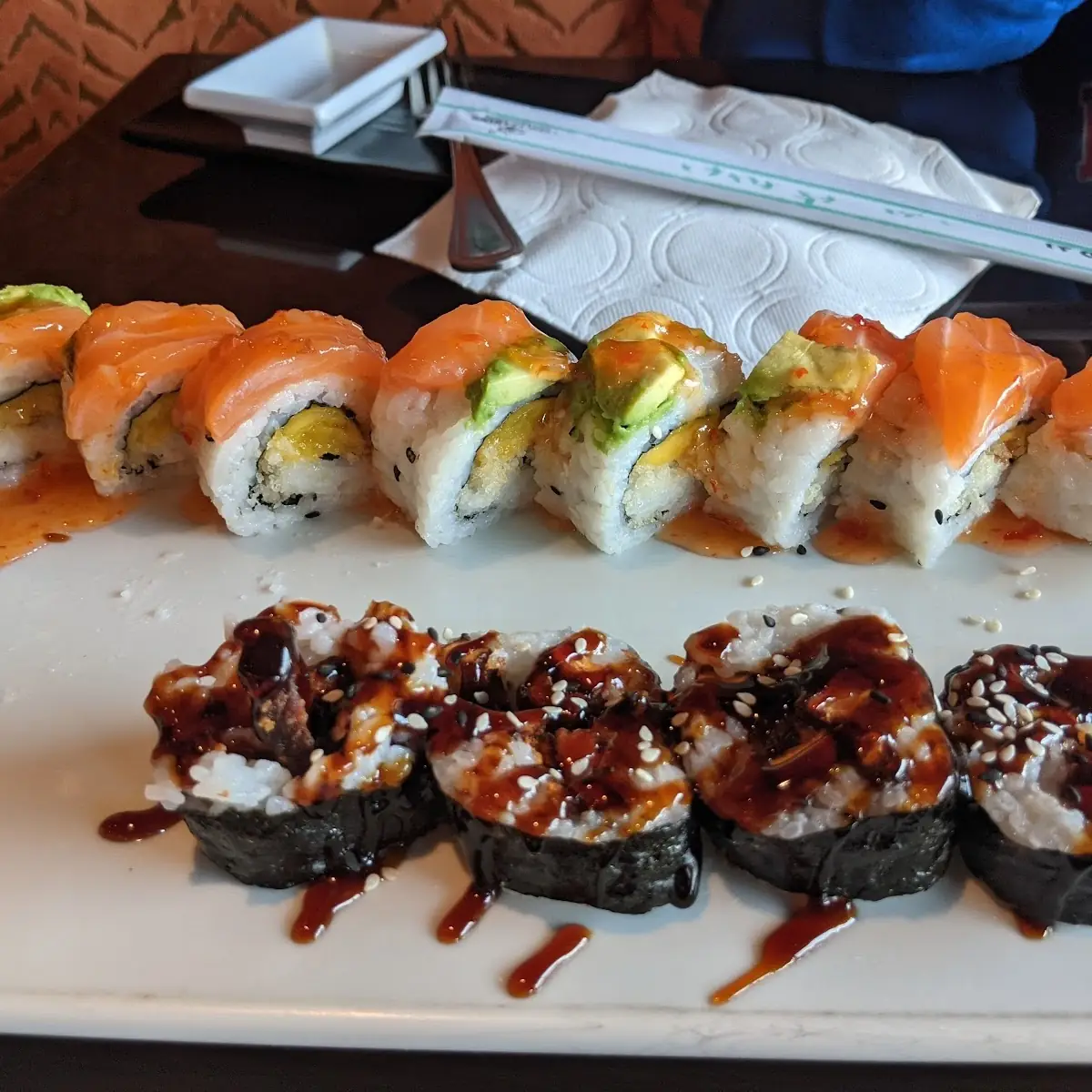 Mango Crunch Roll and Sweet Potato Roll