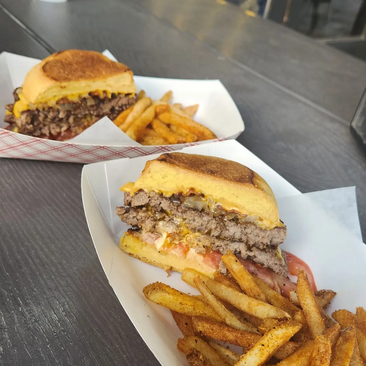 Double Cheeseburger with Bacon and Fries