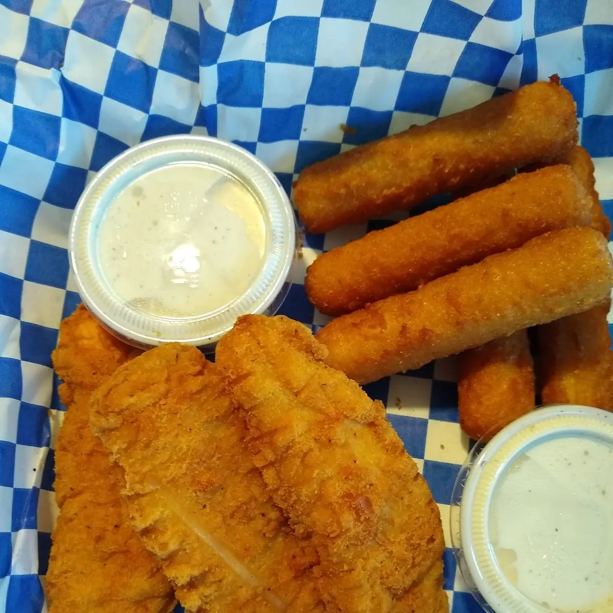 Chicken Strips with Side of Mozzarella Sticks