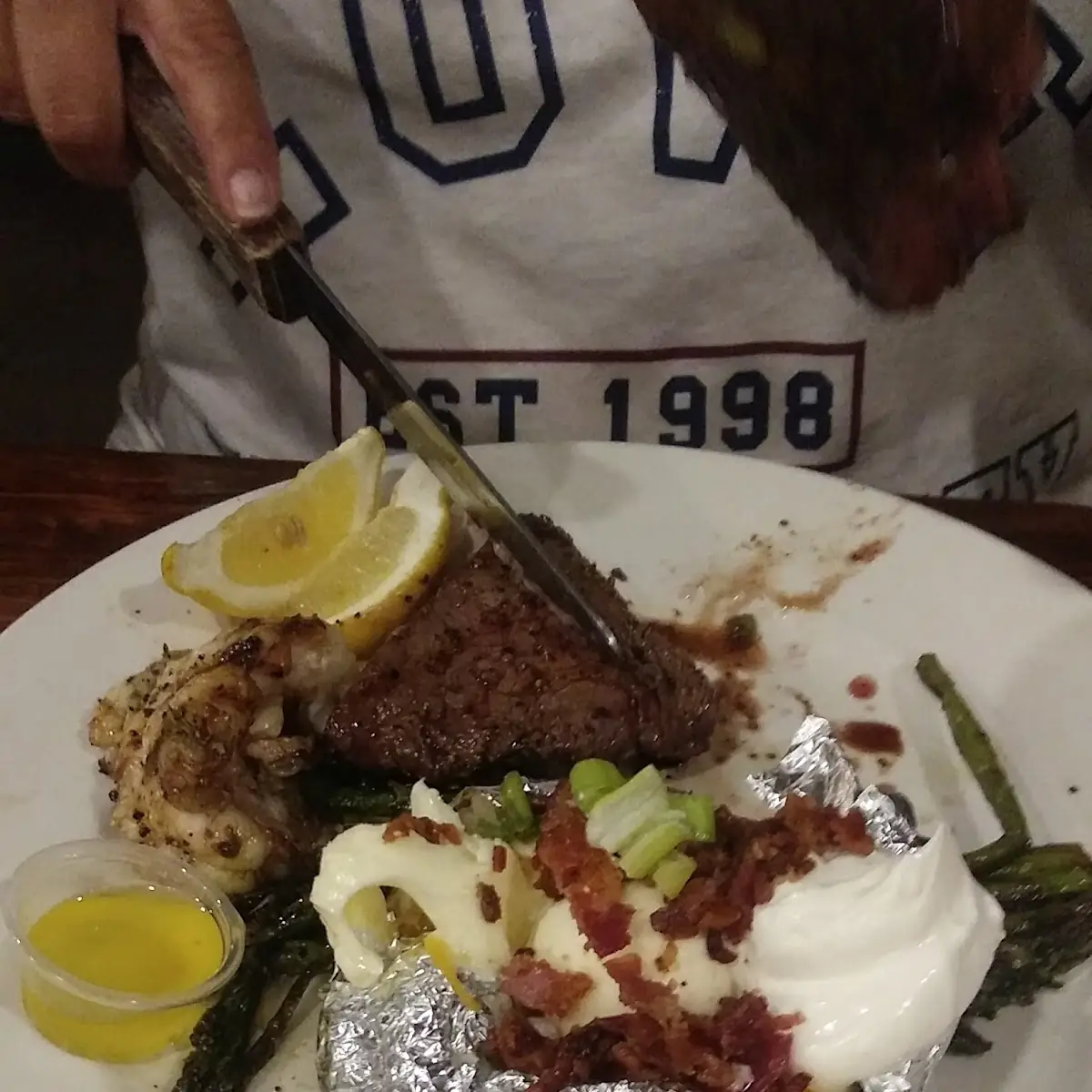 Lobster Steak Baked Potato