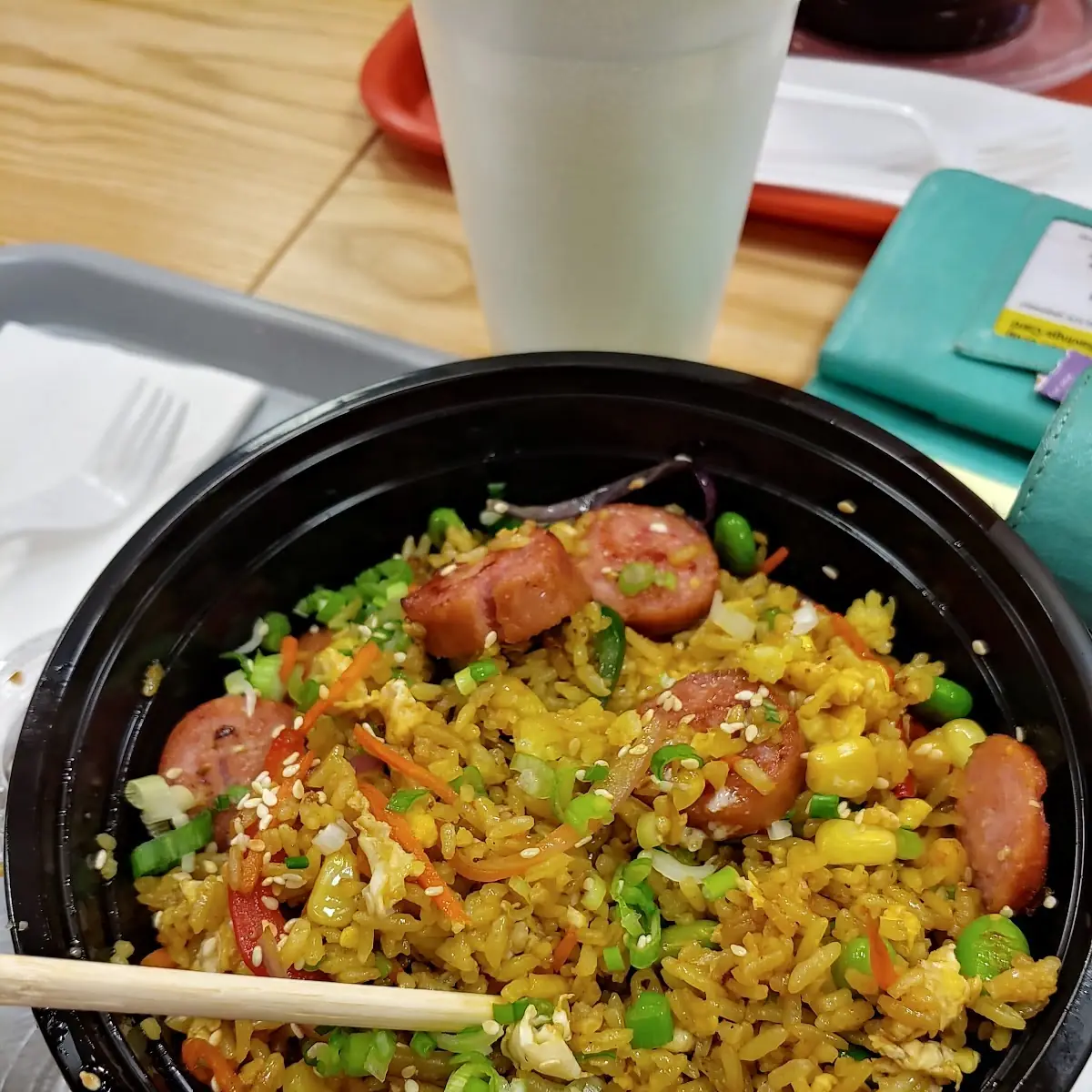 Curry Rice Sausage Egg All the Veggies and Yumm Yumm Sauce