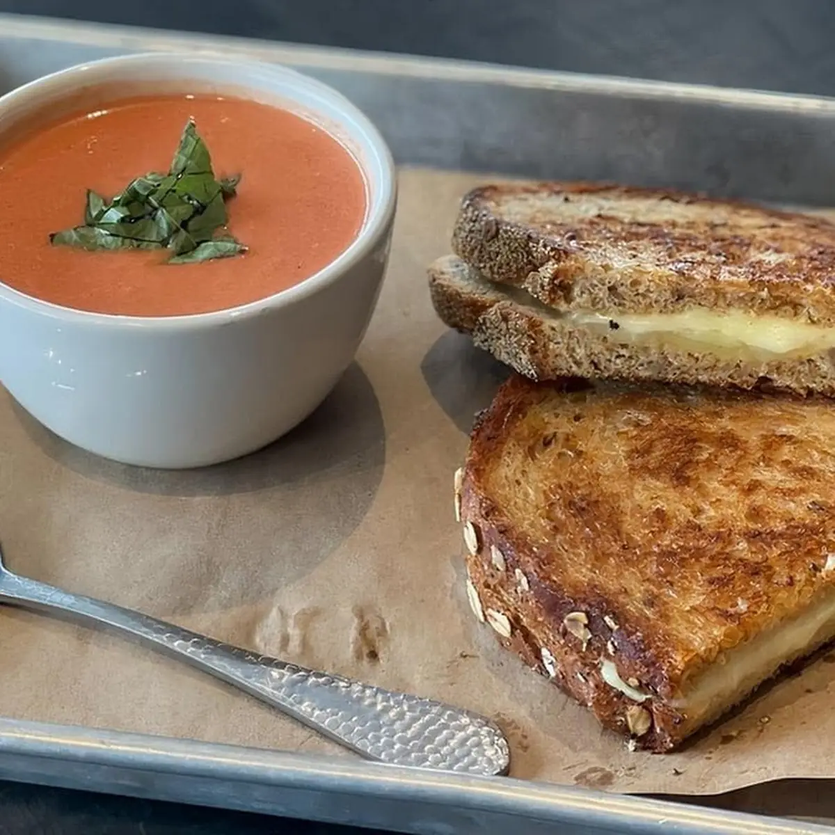 Grilled Cheese & Tomato Basil Soup