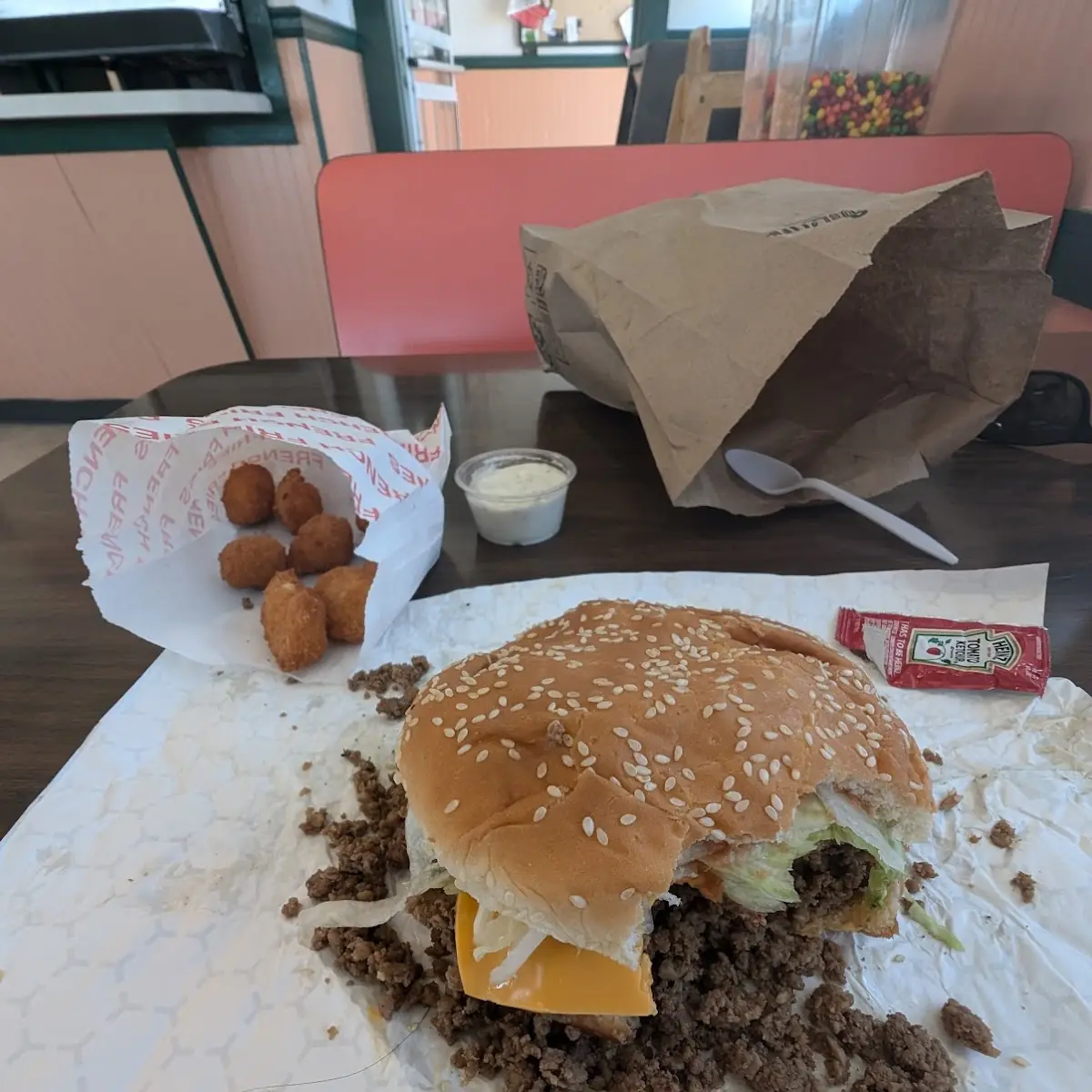 Jumbo Beef Burger with Bacon Cheeseburger