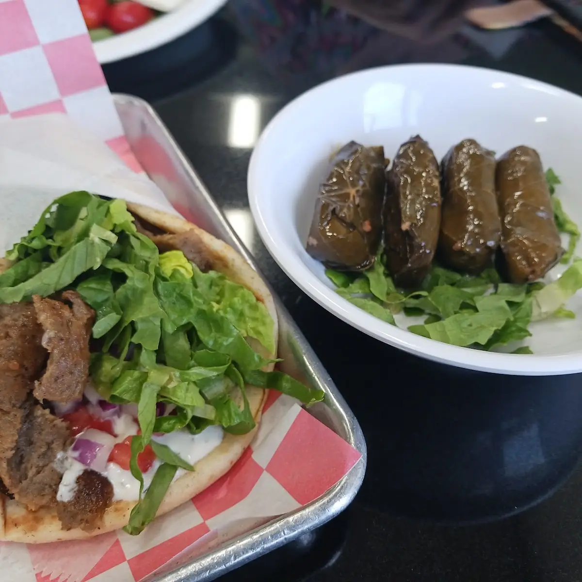 Stuffed Grape Leafs and Gyros