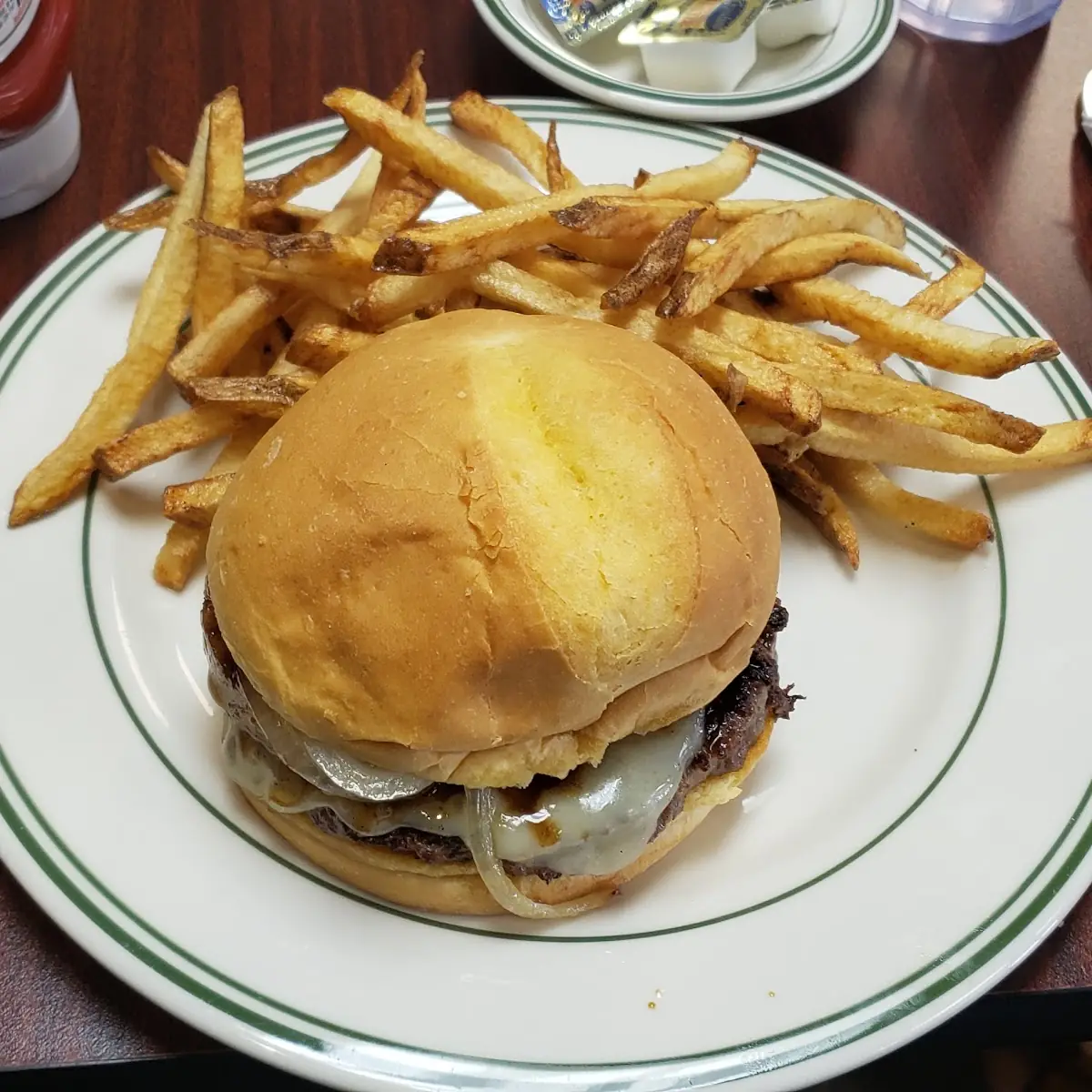Mushroom Burger with Fries
