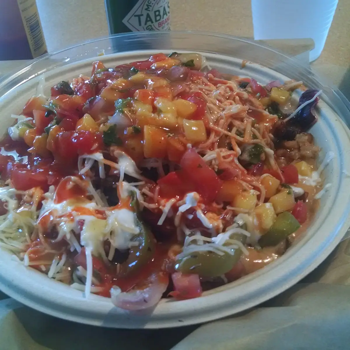 Chicken Nachos with Mango Salsa Chips on the Side