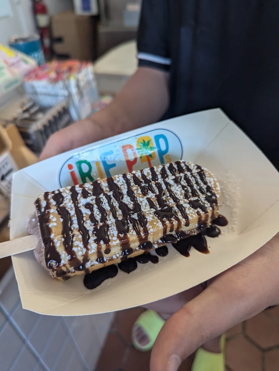 Chocolate Sea Salt Pop with Waffle Top and Chocolate Drizzle