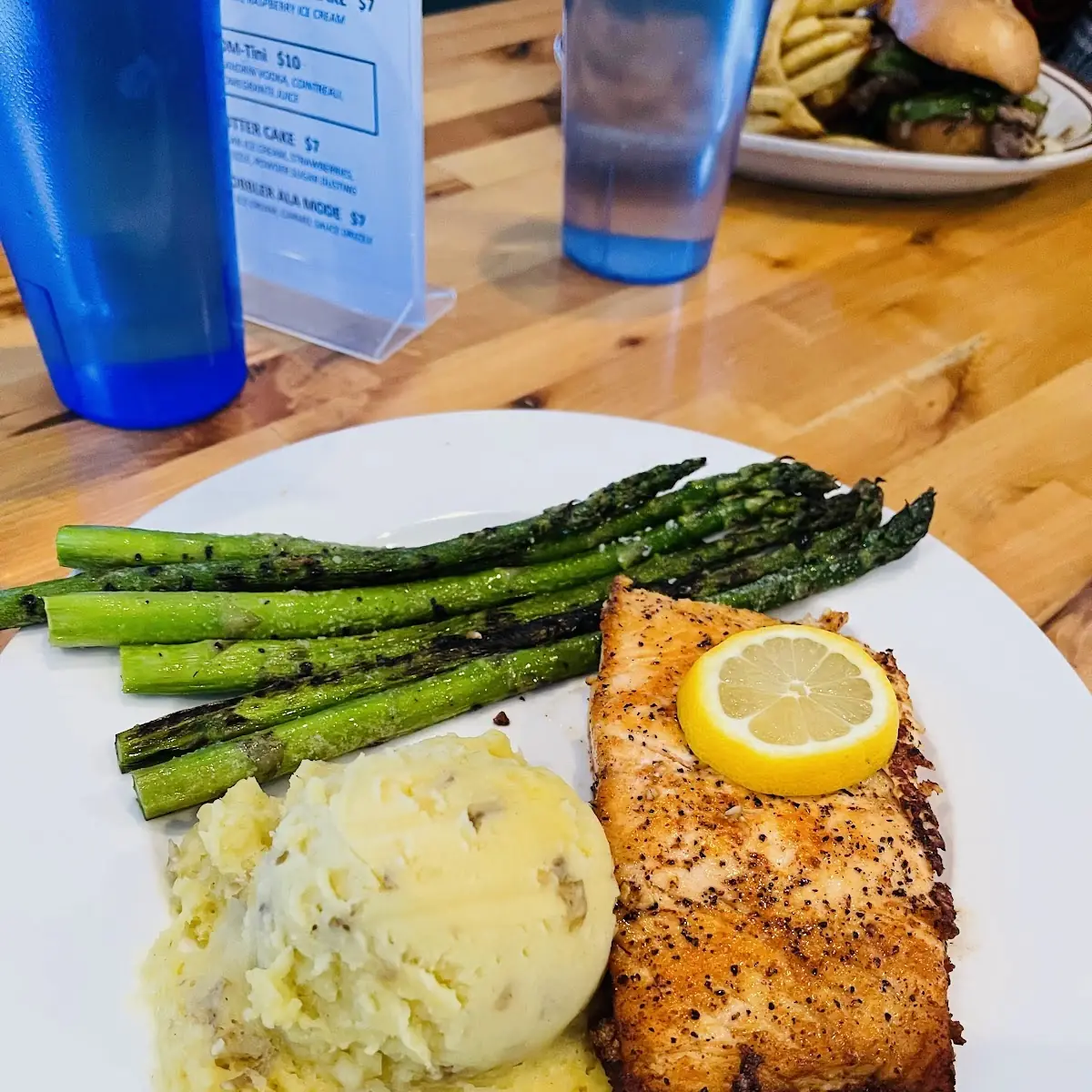 Salmon with Mashed Potato and Asparagus