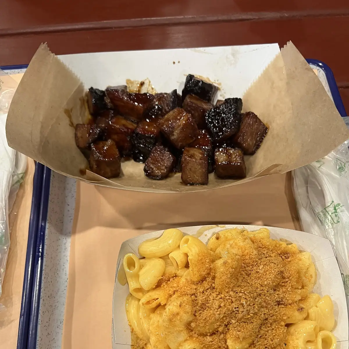 Brisket Plate with Side Mac and Cheese Plus