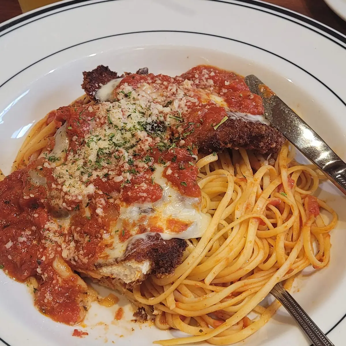 Parmesan Crusted Chicken Pasta