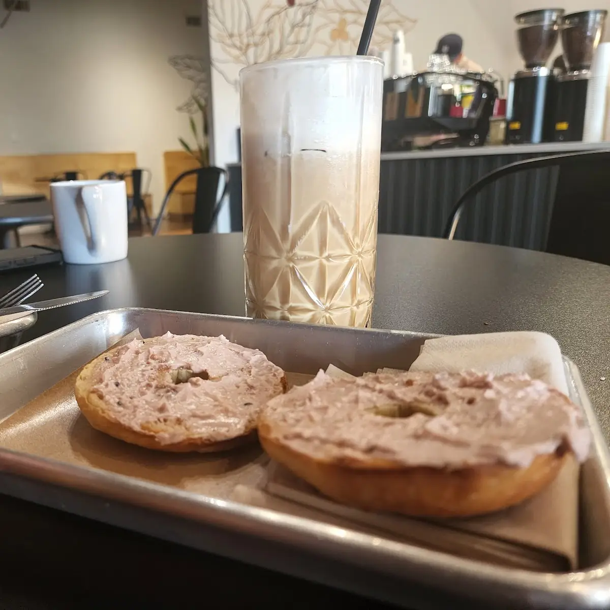 Everything Bagel with Strawberry Cream Cheese