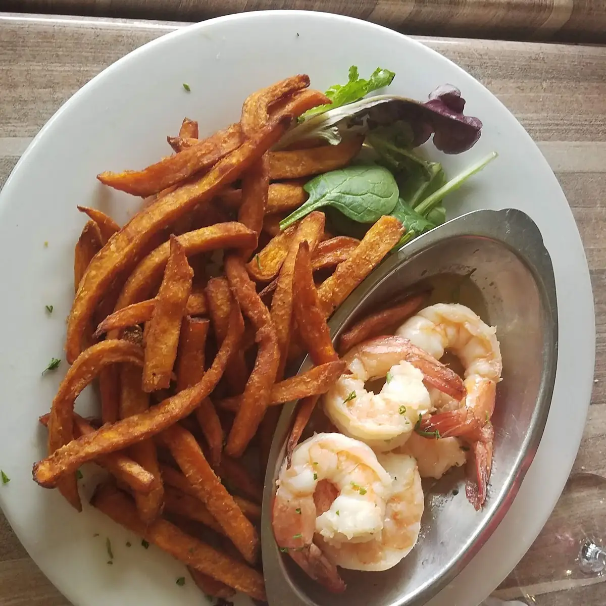 Sweet Potato Fries and Shrimp