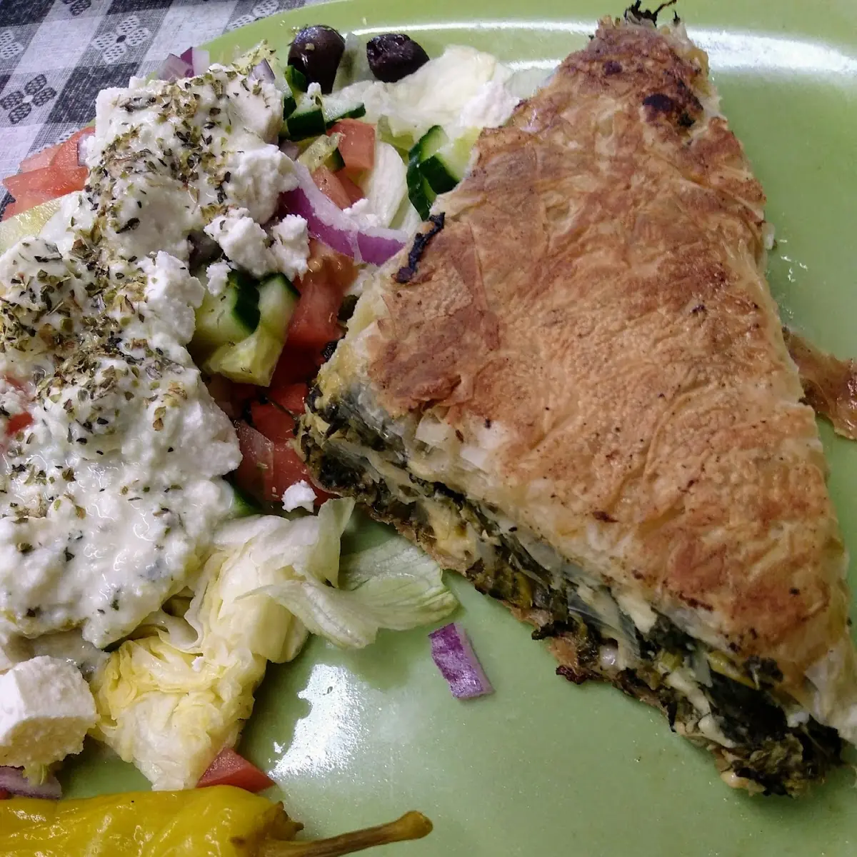 Spinach Pie with Greek Salad